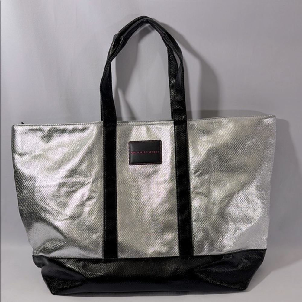 Victoria's Secret Metallic Large Tote Beach